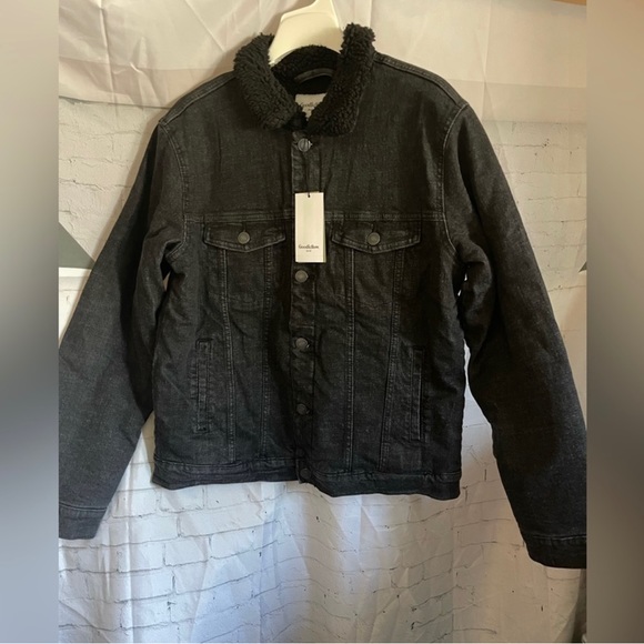New Goodfellow & Co. Mens Sherpa Denim Trucker Jacket Coat Warm Heavy Szie M - Picture 7 of 7